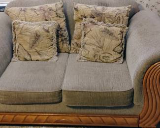 Beautiful very comfortable  Oak frame loveseat