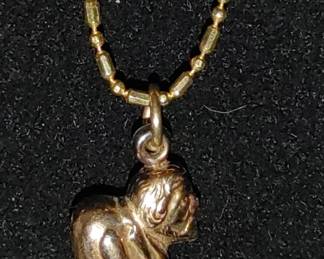 Vintage Mid Century 18 kt gold over c Sterling Silver 925 chain gold over sterling  Beggar Man/hunchback  Charm Pendant