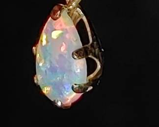 10 kt setting & post with genuine opals & CZ's