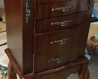 Beautiful Queen Ann Standing Jewelry Box/ Chest 
THE jewelry is still a work in progress more pictures to post