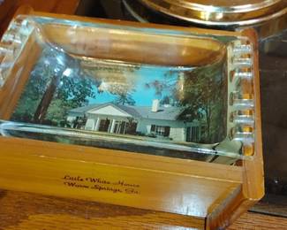 Vintage Little white house ashtray warm springs Ga