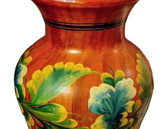 Large hand painted Mexican Pottery floor vase very large and heavy