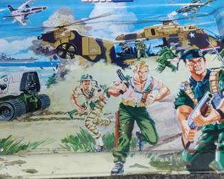Vintage GI JOE 1987 Metal Television TV Folding Food Tray 17"
