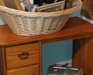 Natural finish all wood desk 