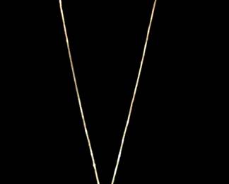 10 kt gold chain 19"
With 10 kt gold Diamond cluster pendant
Marked 10kt