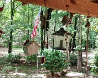 Wind chimes bird houses etc