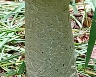 Fantastic authentic concrete mushroom bird bath with hummingbirds on the base