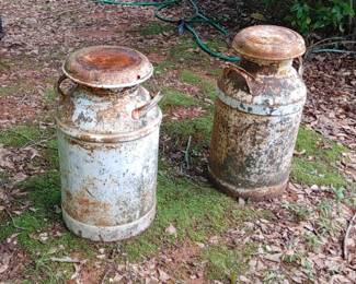 Two old milk cans