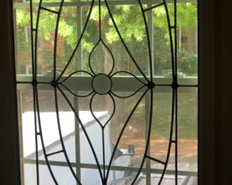 Decorative glass and wire window