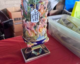 Capodimonte vase marked.