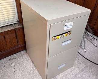 Metal two-drawer file cabinet (This item is in the Lower Level)