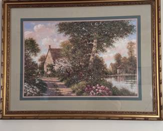 Large framed cottage print by David Garcia 31" x 43"