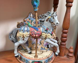 Carousel Memories Musical Dresden Parade Mirrorhorse by Ann Dezendorf 9"