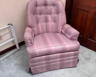 Vintage tufted swivel rocking chair, some spots 35"H x 30"W (This item is upstairs) 