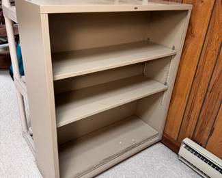 Hon metal bookshelf with adjustable shelves 40"H x 35"W x 13"D (This item is in the Lower Level)