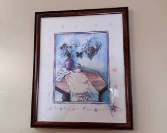 Diana Winkfield print of cottage dining table 23" x 19"