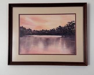Inlet at sunset watercolor by Anita Skyles 20" x 15"