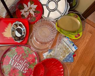 Group of metal and plastic trays