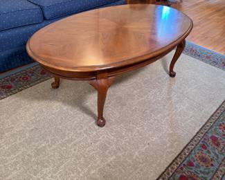 Oval coffee table, minor wear 17"H x 48"L x 28"W