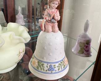 Enesco porcelain bell with sailor child top 6"