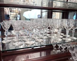 Set of Libbey glass cocktail and water stemware