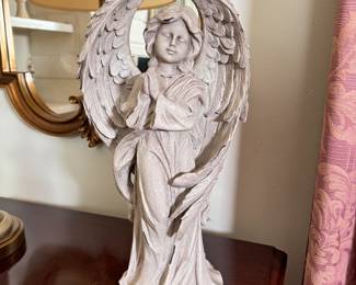 Tall resin angel figurine 16"H