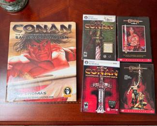 Conan book, PC DVD games, and movies