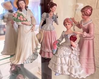 Group of Homeco women figurines, tallest is 9"