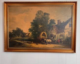 Half-Way House by Shayer, some discoloration and wear to surface 29" x 3'5"