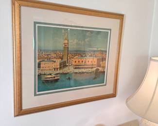Venice Grand Canal print, beautifully matted and framed 25"H x 29"W