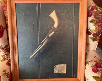 Vintage Marnett pistol lithograph 22" x 19"