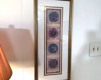 Rectangular floral rosette print 32"H x 14"W