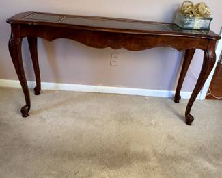 Hall/sofa table with beveled glass 27"H x 52"W x 17"D