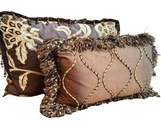 Custom Down Filled Silk Accent Pillows