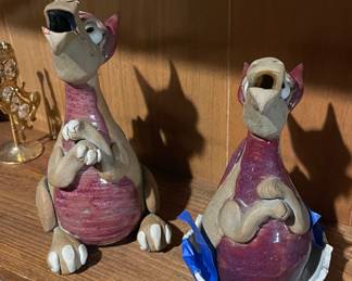 1997 Clay Images Dragon Incense Burners