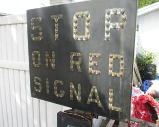 Railroad crossing signal sign 