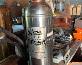 Vintage aluminum fire extinguisher