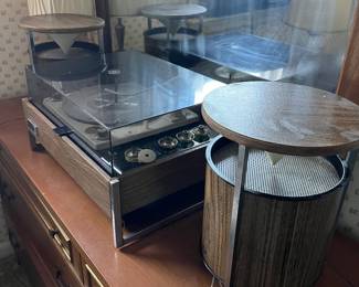 Mid Century Modern Zenith turntable and speakers