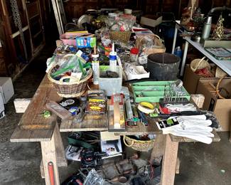 GARAGE FULL OF TOOLS OF ALL TYPES
