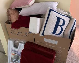 Two large Boxes of Throw Pillows