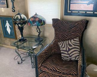 Interesting Zebra Striped Arm Chair