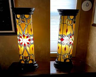 Interesting Lighted Stain Glass Stands