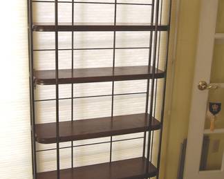 Black Iron & Dark Wood Display Shelf