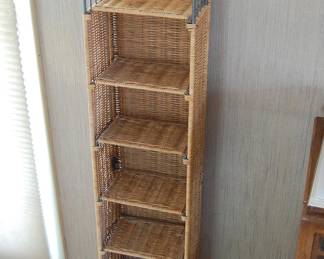 Wicker & Iron Shelf Unit