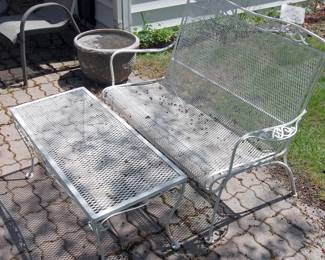 Nice Vintage Patio Bench & Foot Rest or Table