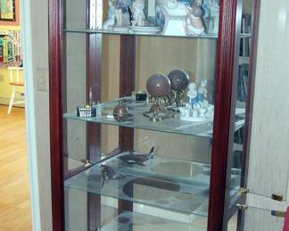 Nice glass & Wood Lighted Display Shelf Cabinet