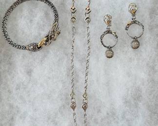 Authentic John Hardy Sterling Silver and 18K yellow gold Batu Naga Collection Necklace, Bracelet and Earrings - These items available for pre-sale: Inquires can be made by emailing greeneyesestatesales@gmail.com