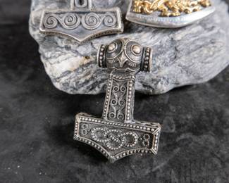 Large assortment of jewelry and accessories from, "Wear The Rare" including Viking pendants, necklaces & more. Most appears to be in like-new condition.