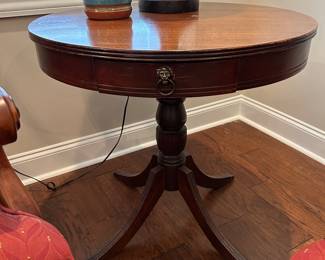 	#47	antique drum table 28x27	SOLD			