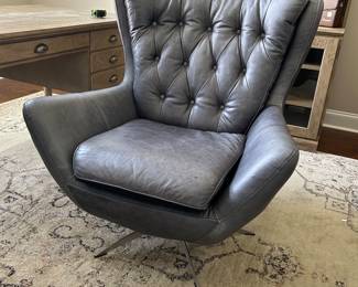 	#4	Pottery barn leather swivel chair	 SOLD